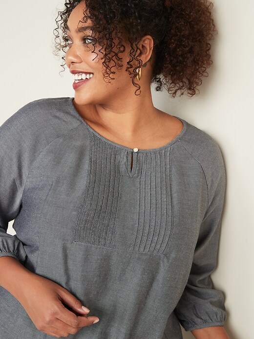 Image number 4 showing, Plus-Size Pintuck Blouse