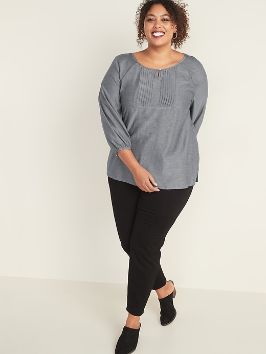 Image number 3 showing, Plus-Size Pintuck Blouse