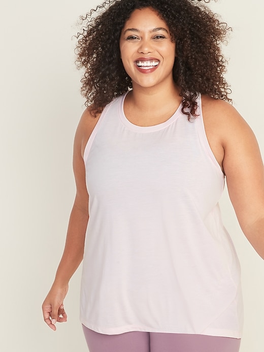 View large product image 1 of 1. Plus-Size Pleated-Back Performance Swing Tank