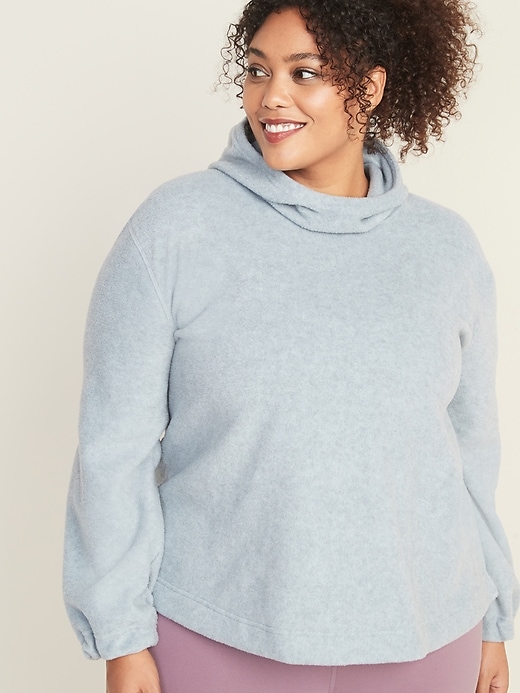 View large product image 1 of 1. Micro Performance Fleece Plus-Size Cinched-Sleeve Swing Hoodie