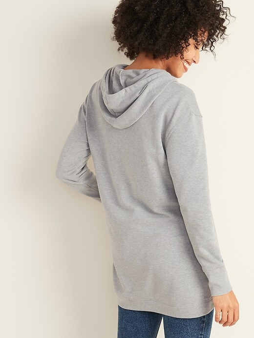 Image number 2 showing, French Terry Pullover Tunic Hoodie for Women