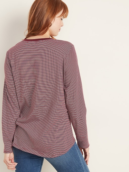 Image number 2 showing, EveryWear Striped Long-Sleeve Tee for Women