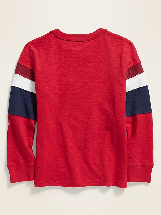 View large product image 2 of 3. Color-Blocked Thick-Knit Long-Sleeve Tee For Boys