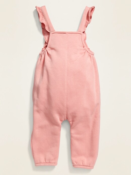 View large product image 2 of 2. Fleece-Knit U-Shaped Ruffle-Strap Overalls for Baby