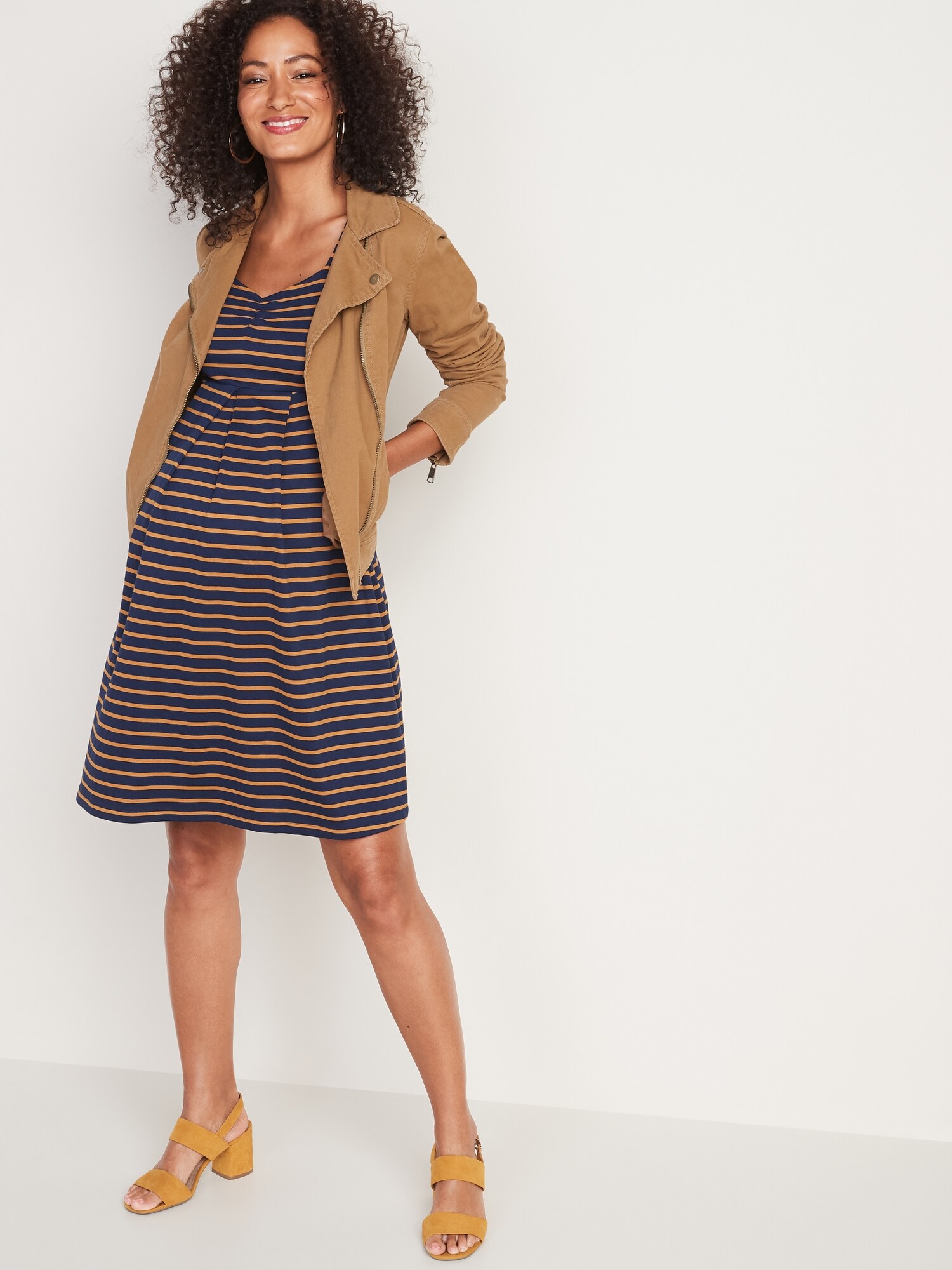 Maternity Crepe Fit & Flare Dress Old Navy