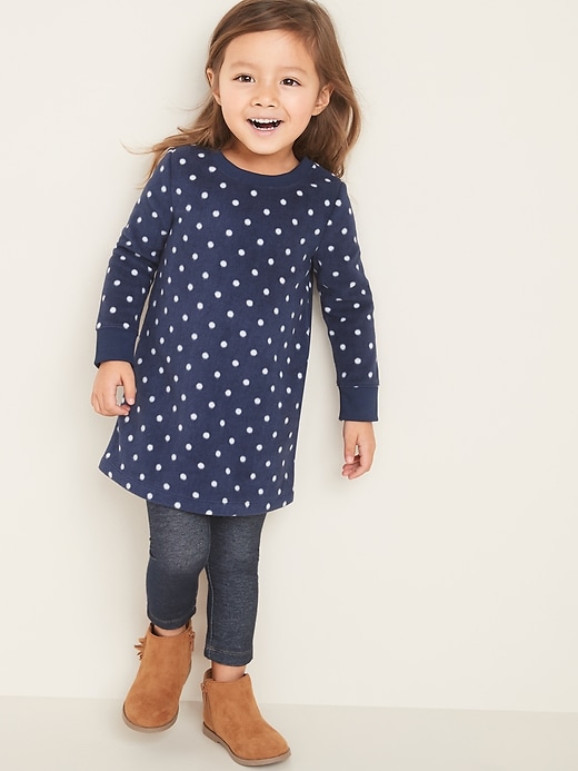 View large product image 1 of 1. Printed Micro Fleece Shift Dress for Toddler Girls