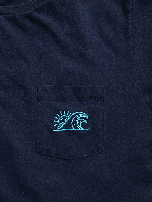 View large product image 2 of 2. Soft-Washed Embroidered-Graphic Tee