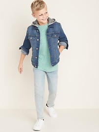 View large product image 3 of 3. Built-In Flex Fleece-Hood Jean Jacket For Boys