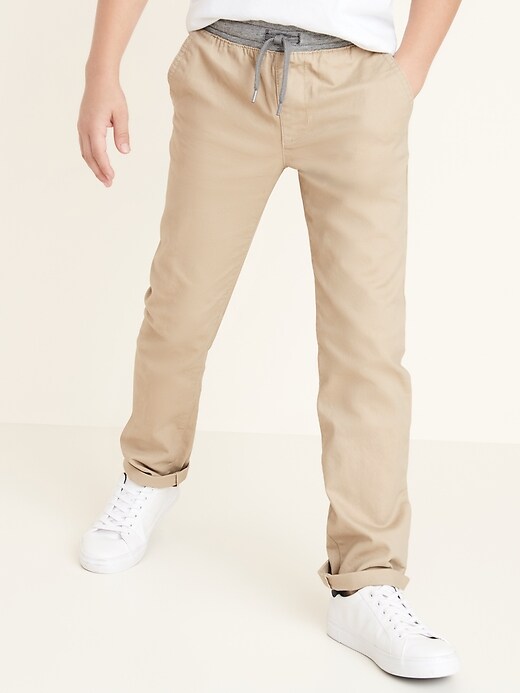 View large product image 1 of 1. Relaxed Slim Rib-Knit Waist Built-In Flex Pants For Boys