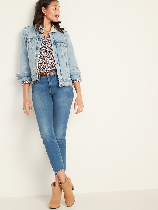 Image number 3 showing, Sherpa-Lined Jean Jacket For Women