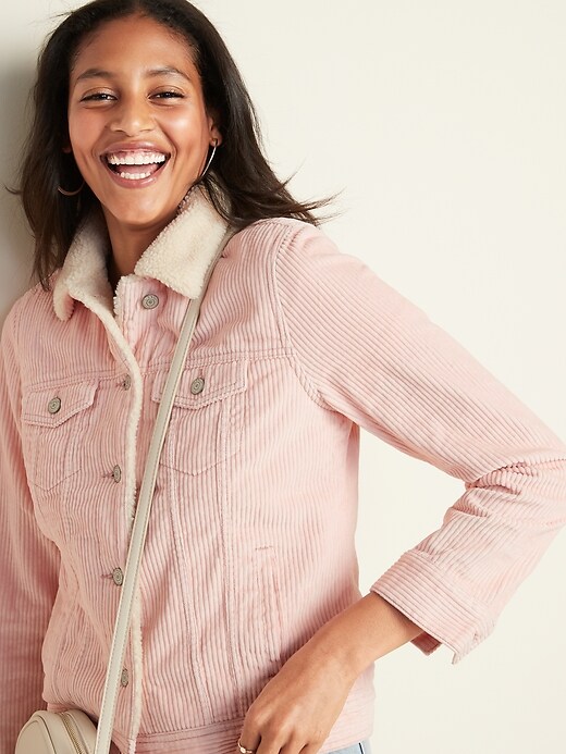 Image number 4 showing, Sherpa-Lined Corduroy Jacket for Women