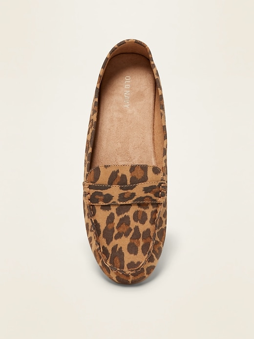 Image number 3 showing, Leopard-Print Faux-Suede Driving Moccasins