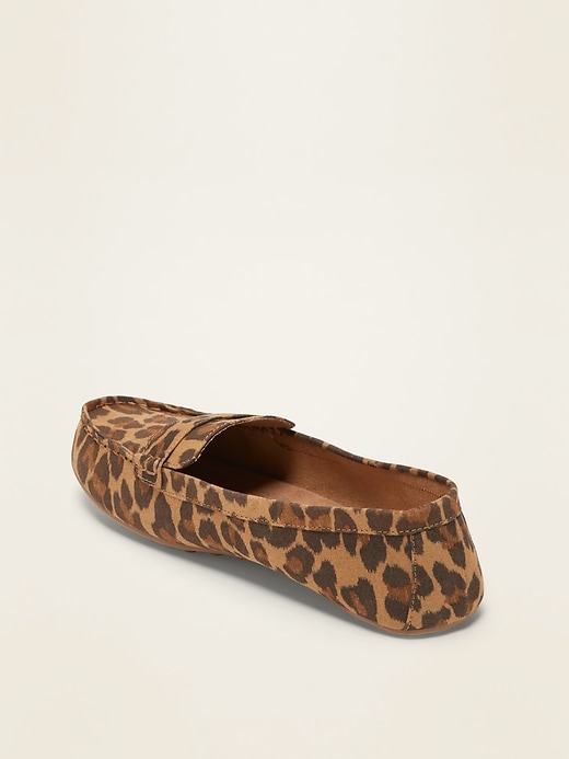 Image number 4 showing, Leopard-Print Faux-Suede Driving Moccasins
