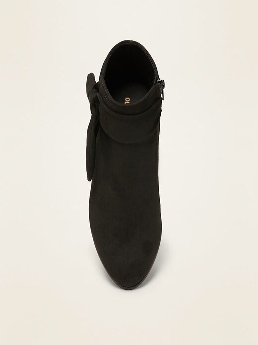 FauxSuede BowTie Ankle Boots for Women Old Navy