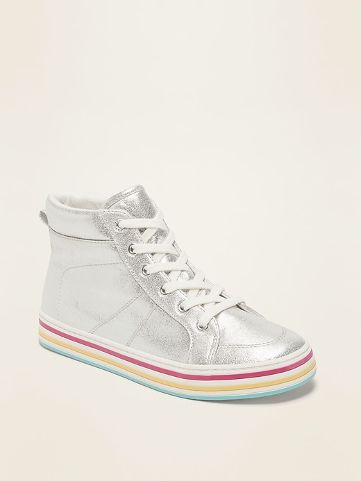 View large product image 1 of 3. Metallic High-Tops for Girls