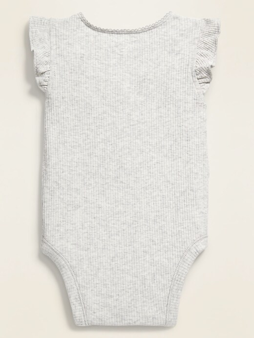 View large product image 2 of 2. Ruffle-Trim Henley Bodysuit for Baby