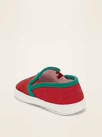 View large product image 3 of 4. Strawberry Canvas Slip-Ons for Baby