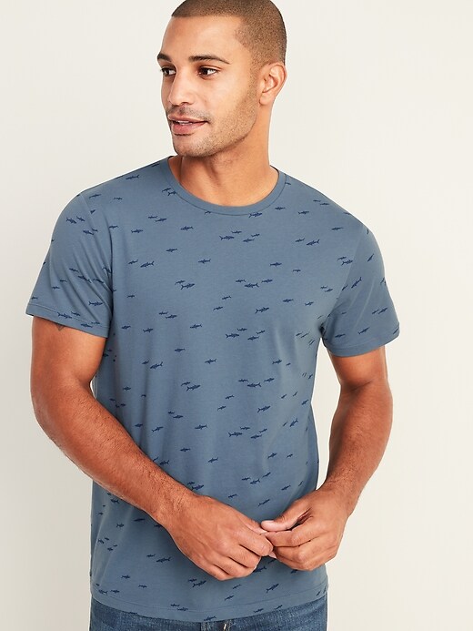 Image number 1 showing, Printed Soft-Washed Crew-Neck Tee