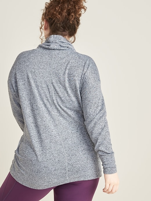 Image number 2 showing, Sweater-Knit Plus-Size Mock-Neck Tunic Sweatshirt