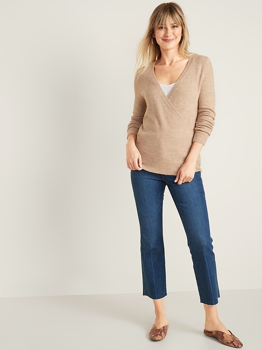 Image number 3 showing, Maternity Cross-Front Nursing Sweater