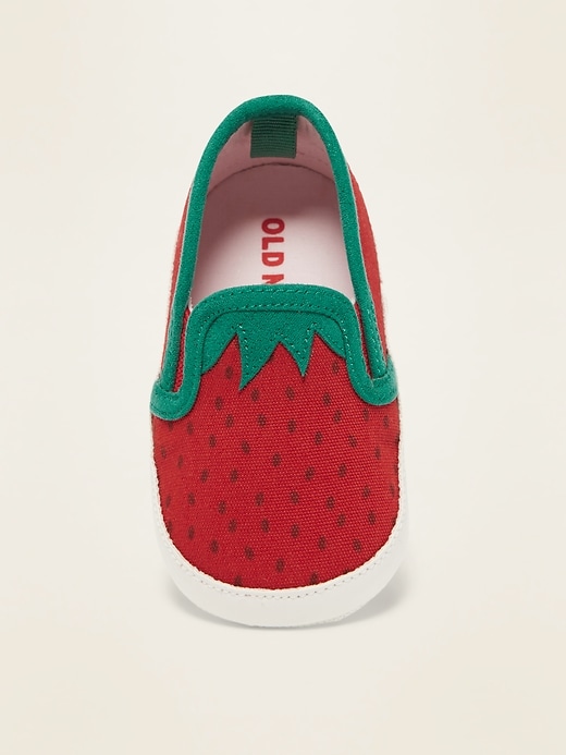 View large product image 2 of 4. Strawberry Canvas Slip-Ons for Baby