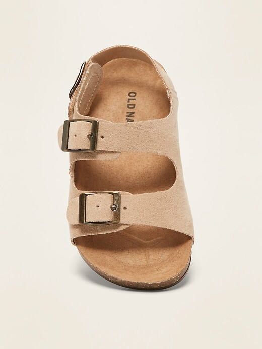 View large product image 2 of 4. Unisex Faux-Suede Double-Buckle Sandals for Toddler