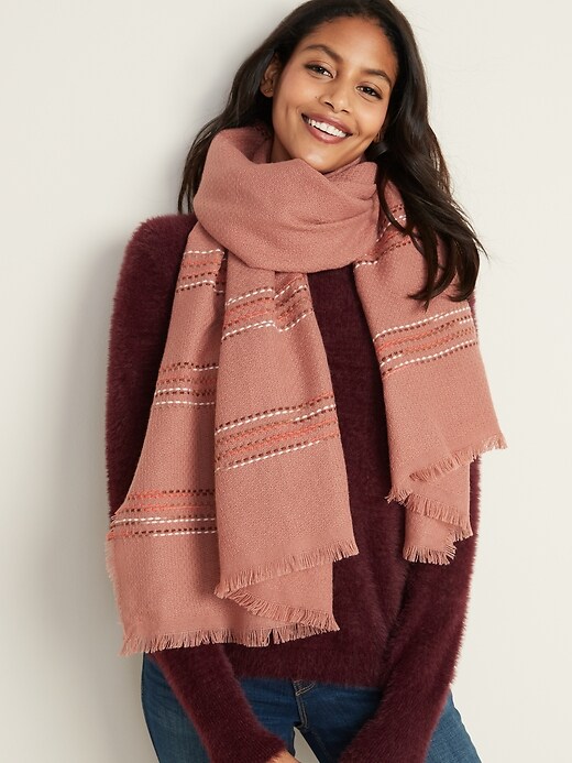 Fringed Oversized Scarf for Women | Old Navy