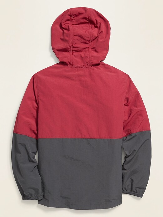 View large product image 2 of 3. Color-Blocked Nylon Hooded Zip Jacket For Boys