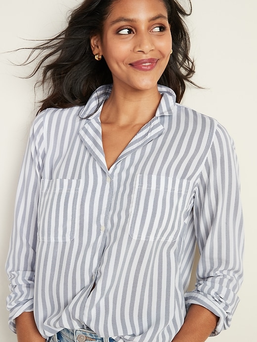 Image number 4 showing, Striped Pocket Shirt for Women