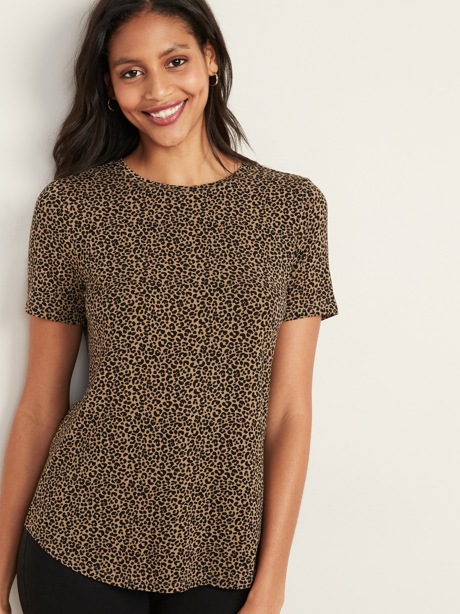 Luxe Printed Crew-Neck T-Shirt for Women
