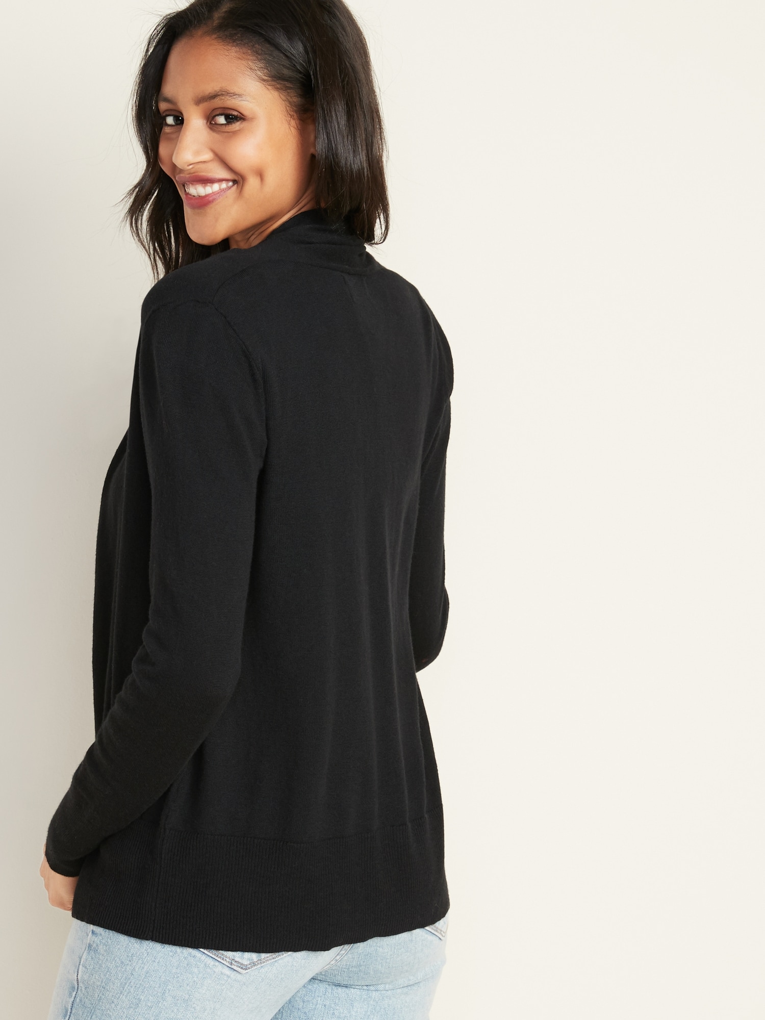 Short Shawl-Collar Open-Front Sweater for Women    | Old Navy