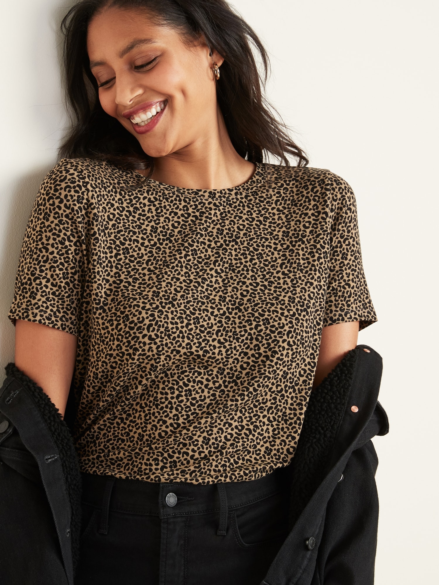 old navy cheetah print shirt