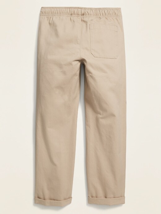 View large product image 2 of 3. Elasticized Waist Pull-On Twill Pants For Boys