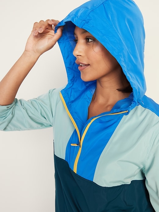 Image number 4 showing, Go-H20 Water-Resistant Color-Blocked Anorak for Women