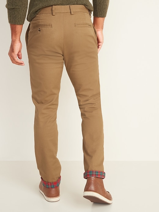 View large product image 2 of 3. Slim Flannel-Lined Built-In Flex Ultimate Khakis
