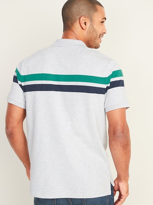 View large product image 2 of 4. Center-Stripe Moisture-Wicking Pro Polo