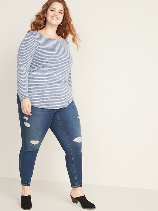 High-Waisted Plus-Size Distressed Rockstar Jeggings | Old Navy