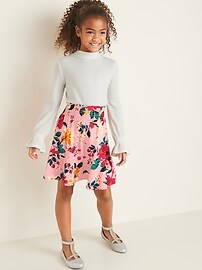 View large product image 4 of 4. Printed Smocked-Waist Skirt for Girls