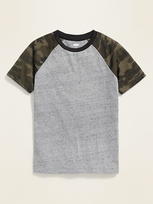 View large product image 1 of 3. Softest Color-Blocked Raglan Tee For Boys