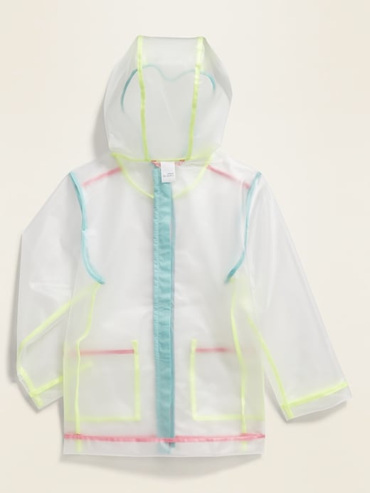 View large product image 2 of 4. Water-Resistant Hooded Rain Jacket for Toddler Girls