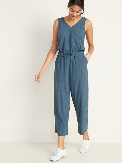 View large product image 1 of 1. Breathe ON V-Neck Wide-Leg Jumpsuit for Women