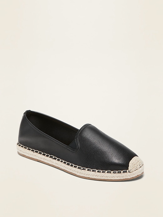 Image number 1 showing, Faux-Leather Espadrille Flats