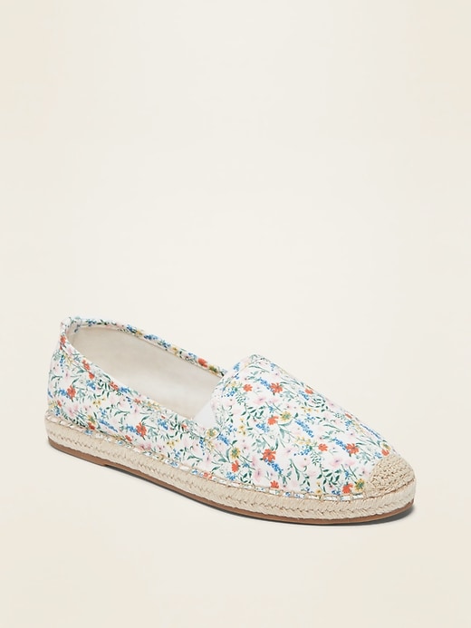 View large product image 1 of 1. Canvas Slip-On Espadrille Flats