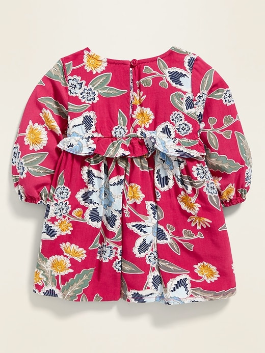 View large product image 2 of 2. Floral-Print Ruffled-Waist Dress for Baby
