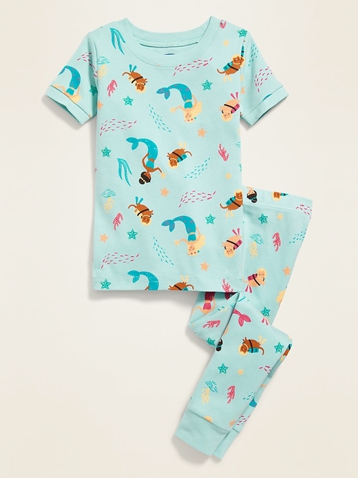 View large product image 1 of 2. Mermaid-Print Pajama Set for Toddler Girls & Baby