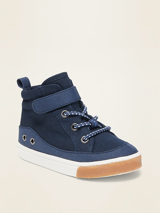 View large product image 1 of 4. Canvas High-Tops for Toddler Boys