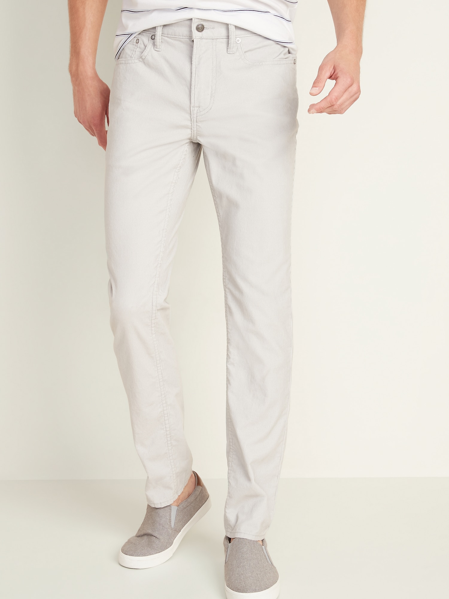 white skinny corduroy pants