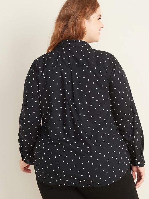 Image number 2 showing, Patterned No-Peek Plus-Size Stretch Shirt for Women