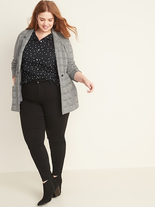 Image number 3 showing, Patterned No-Peek Plus-Size Stretch Shirt for Women