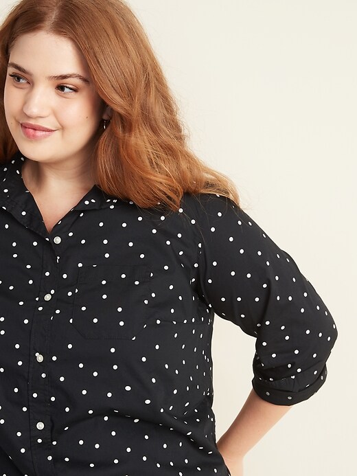 Image number 5 showing, Patterned No-Peek Plus-Size Stretch Shirt for Women